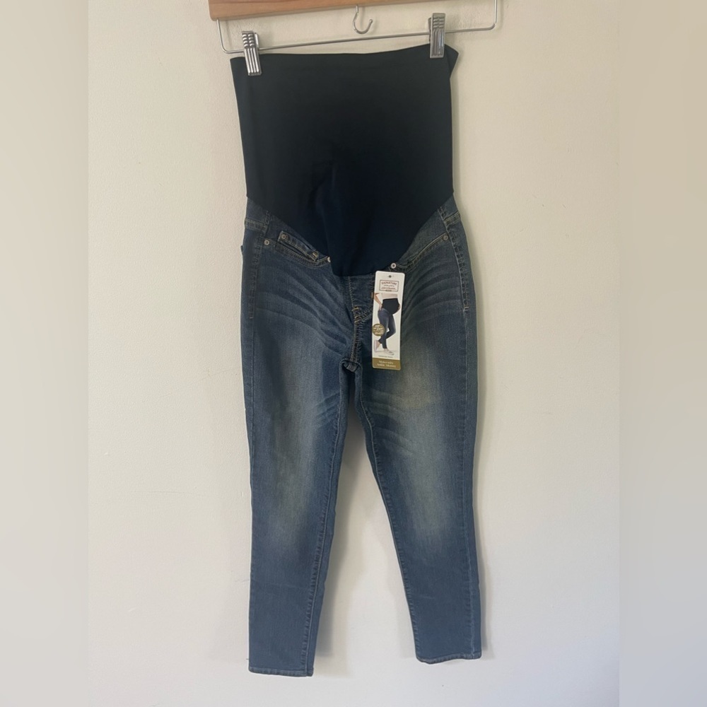 NWT Signature Levi Strauss Gold Womens Ankle Skinny Size XS Blue Maternity Jean